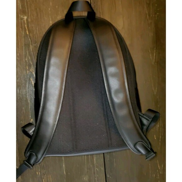 Michael Kors Backpack Black Nylon Leather Trim Travel School Bag - Picture 4 of 10